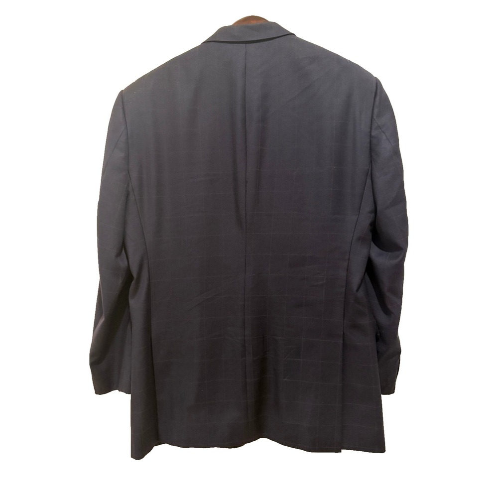 Vtg Burberrys' Men 40R Wool Windowpane Navy Suit Classic Old Money Heritage Icon - Picture 6 of 12